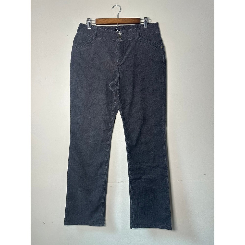 Tribal Womens Size 10 Gray Herringbone Corduroy Pants Stretch Straight Leg